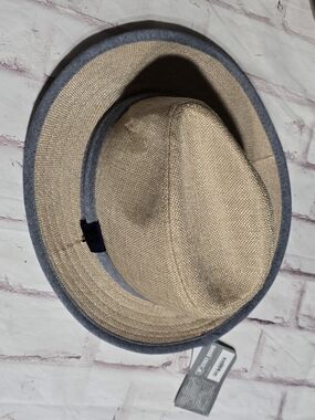 Stacy Adams Tan and Blue Straw Fedora
